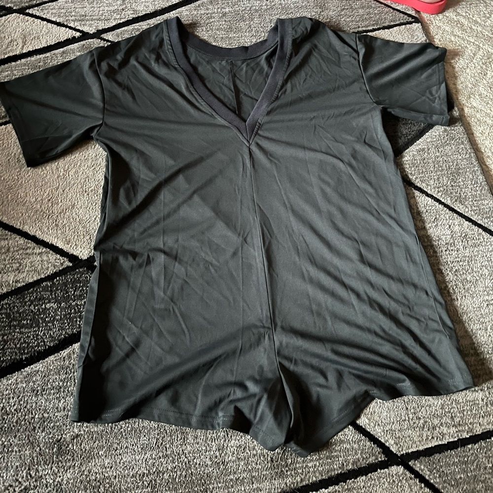 A dark grey romper!